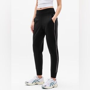 LIKE NEW Athleta Venice High Rise Track Stripe Jogger - Black/White Stripe